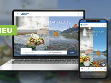 Web- und Digitalansicht der Startseite der neuen Website | © Zell am See-Kaprun Tourismus